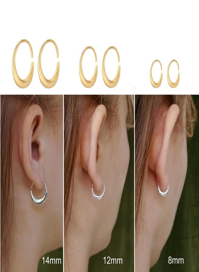 Jacruces 3 Pairs Gold Hoop Earrings for Women Earring Stacks Gold Hoop Earring Sets for Multiple Piercing Hypoallergenic Dainty 14k Gold Plated Small Hoops Huggie Earrings Trendy Jewelry Gifts - Image 3